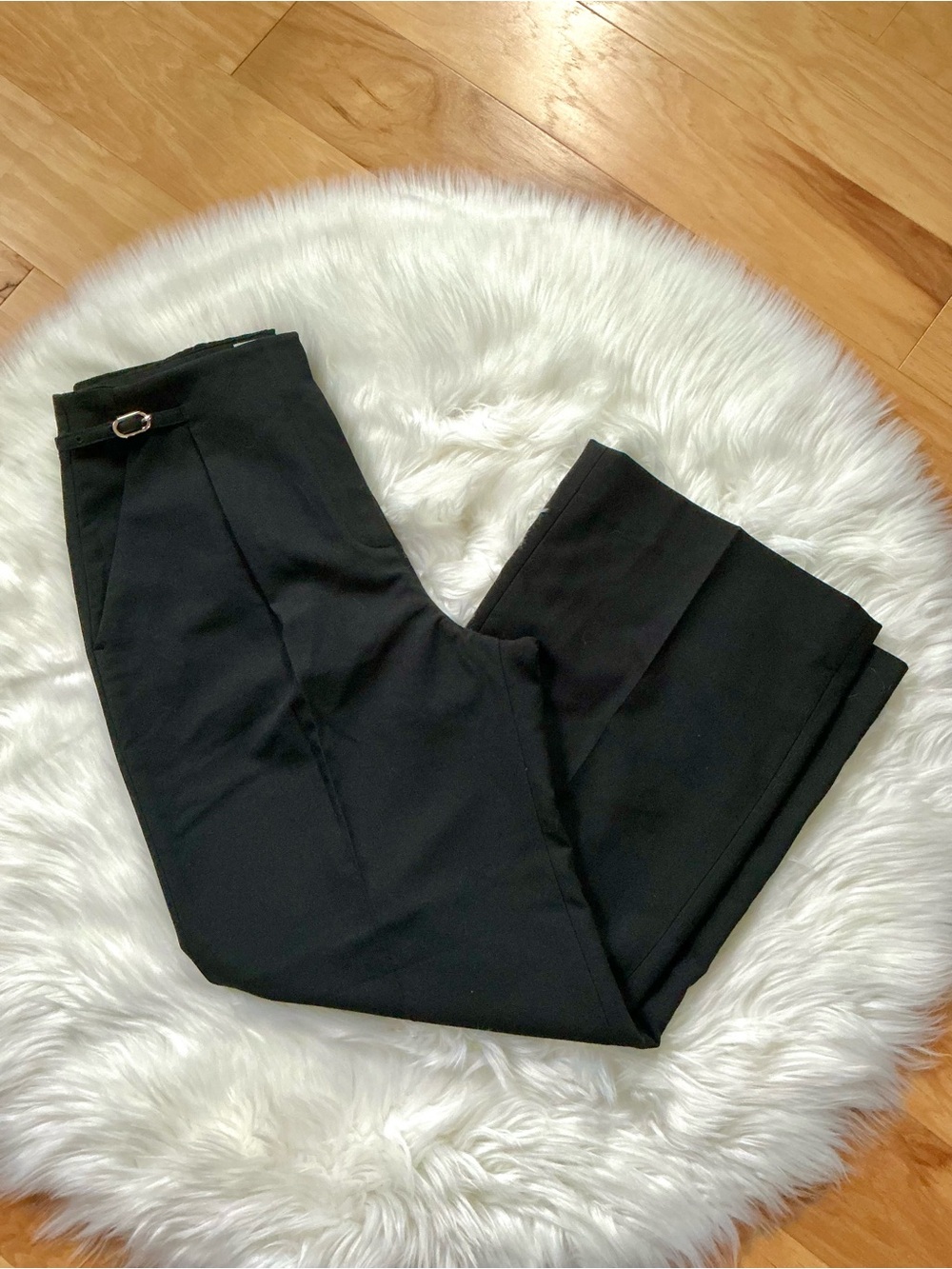 Abercrombie & Fitch Sloane Tailored Black Wide-Leg Trousers Size 30 SHORT